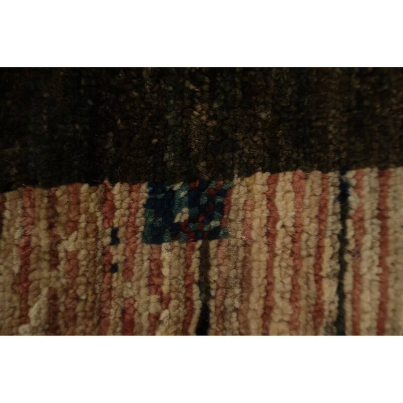 Hand Knotted Oriental 100% Wool Carpet Modern Contemporary Beige & Ivories Gabbeh Area Rug - 5' 7'' X 4' 2''