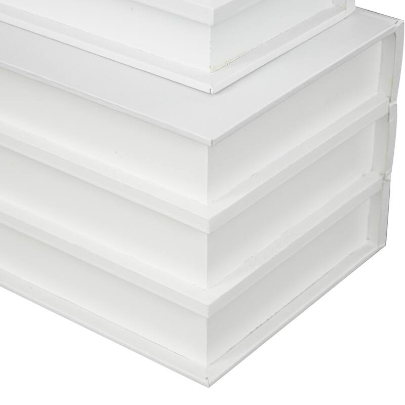 White or Black Canvas Faux Storage Book Box with Gold or White Enjoy, Every, Moment Text (Set of 2)