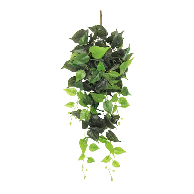 Artificial Philodendron Ivy Leaf Vine Hanging Plant Greenery Foliage Bush 32in - 32" L x 12" W x 6" DP