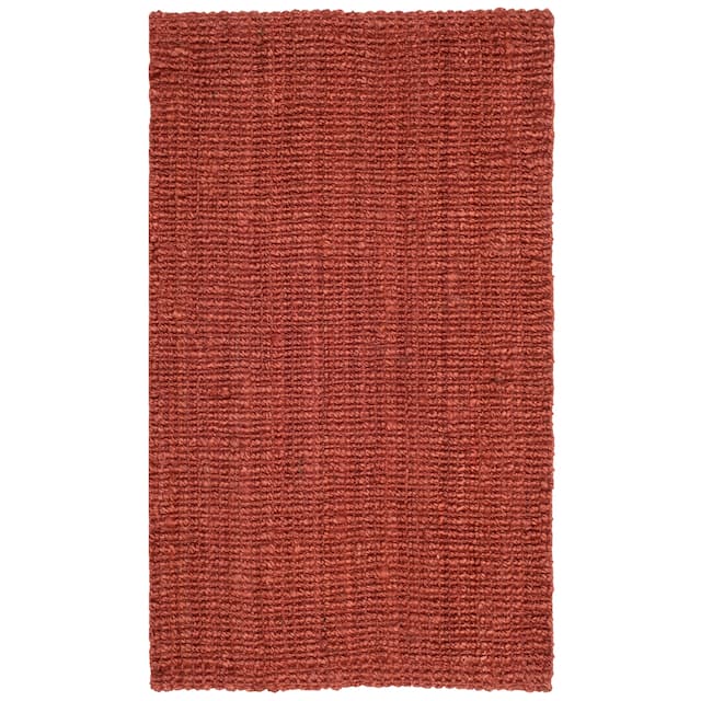 SAFAVIEH Jerneja Handmade Solid Chunky Jute Area Rug - 2'6" x 4' - Rust