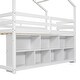 preview thumbnail 7 of 16, Twin Size Loft Bed with Under Bed Shelving Storage Unit,Guardrails,Ladder