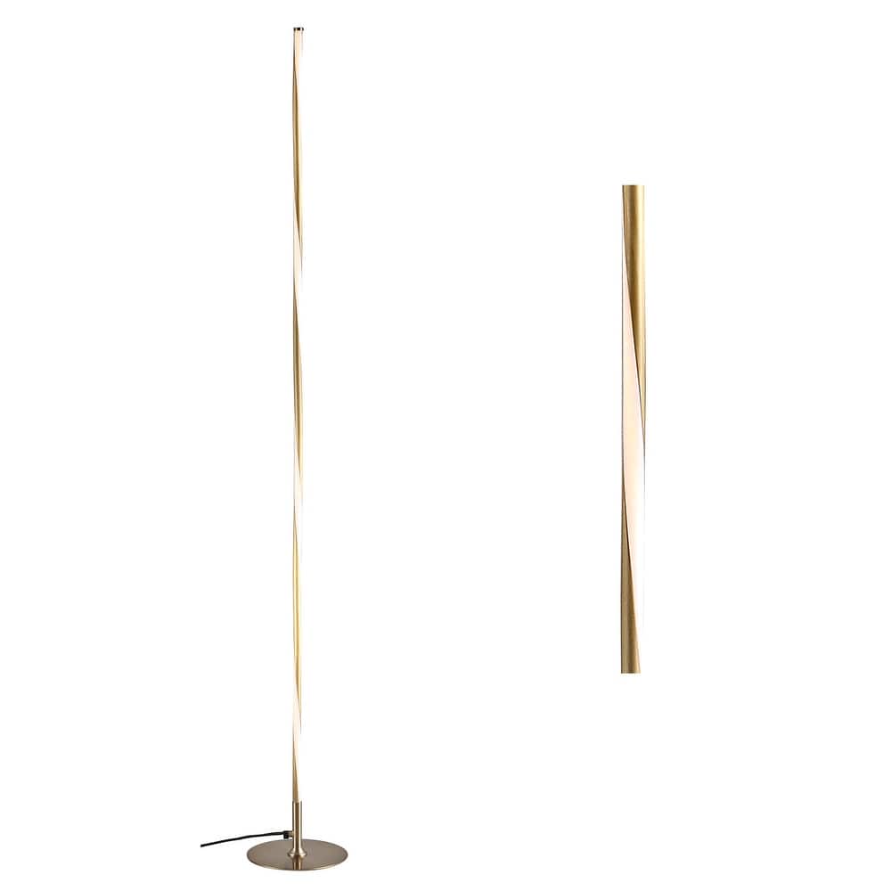 Iris 63.75" LED Integrated Floor Lamp, Chrome by JONATHAN Y