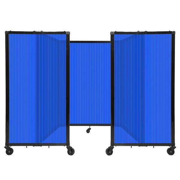 slide 1 of 131, Room Divider 360 Folding Portable Partition - Polycarbonate Blue Poly - 4' H x 8'6" W
