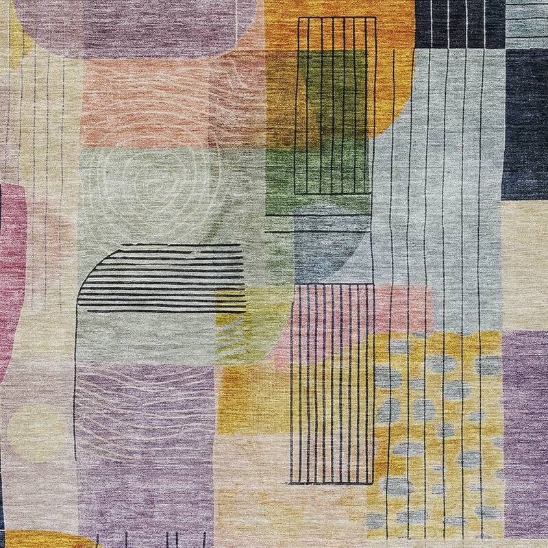 HomeRoots Abstract Transitional Rectangle Outdoor Rug