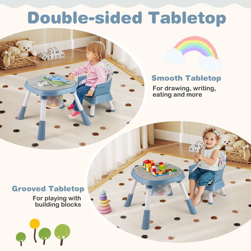 Gymax 16-in-1 Baby High Chair w/ Activity Center Booster Seat Building