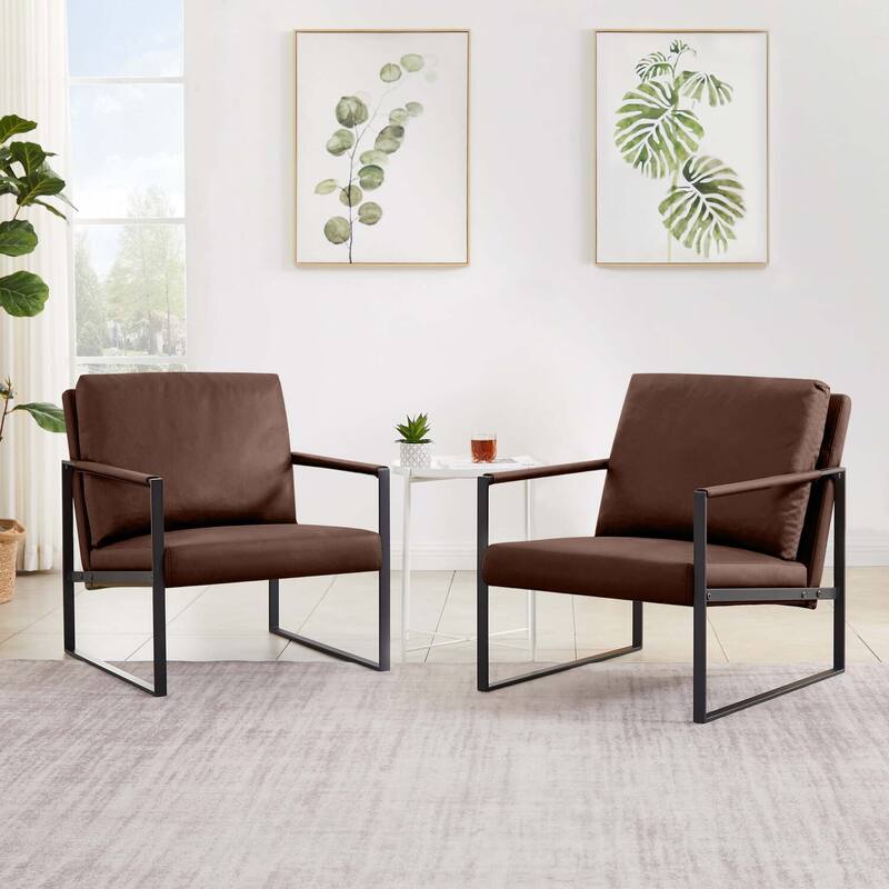 Homy Lin Living Room, Office or The Reception Area PVC Leather Accent arm Chair with Extra Thick Padded backrest