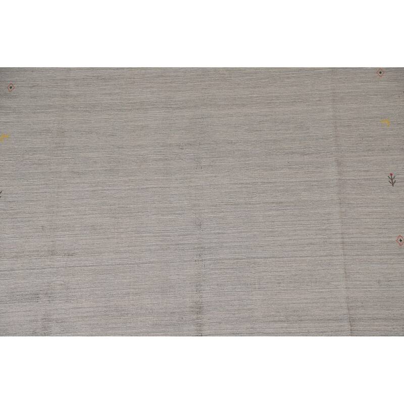Tribal Gabbeh Area Rug Hand-Knotted Wool Carpet - 7'10"x 9'8"