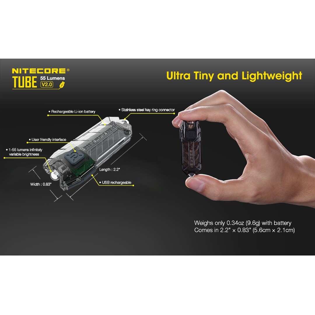 NITECORE TUBE 55 Lumen USB Rechargeable Keychain Flashlight