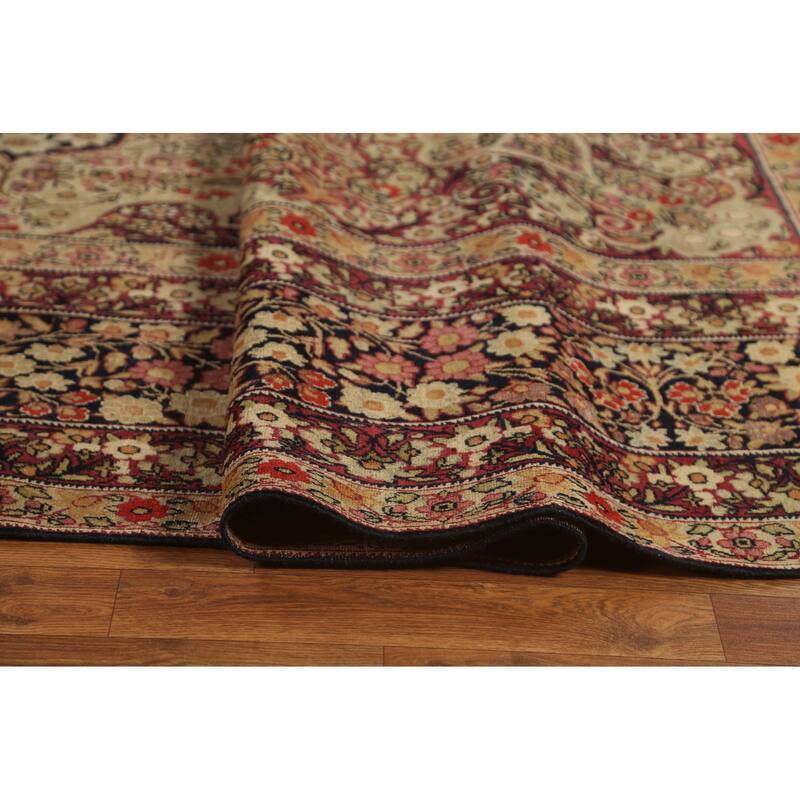 Pre-1900 Antique Kerman Lavar Persian Area Rug Handmade Wool Carpet - 9'2" x 13'5"