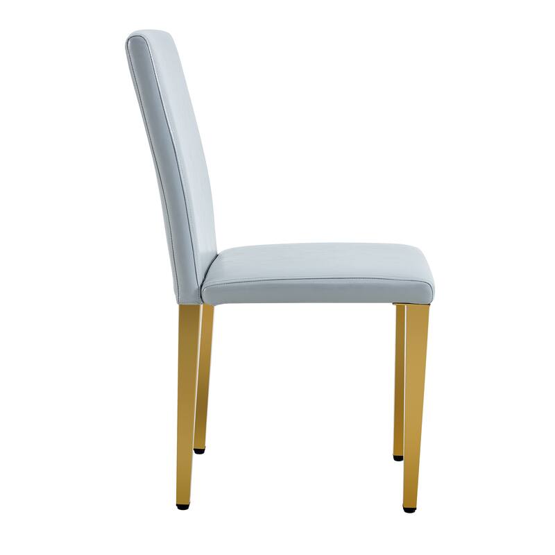 4 Light Gray PU dining chairs, simple and versatile,comfortable and accompanied. Exquisite and versatile dining chairs