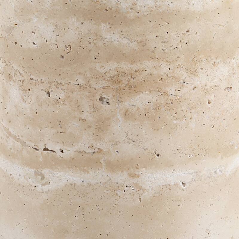 Travertine End Accent Table - 24" - Beige