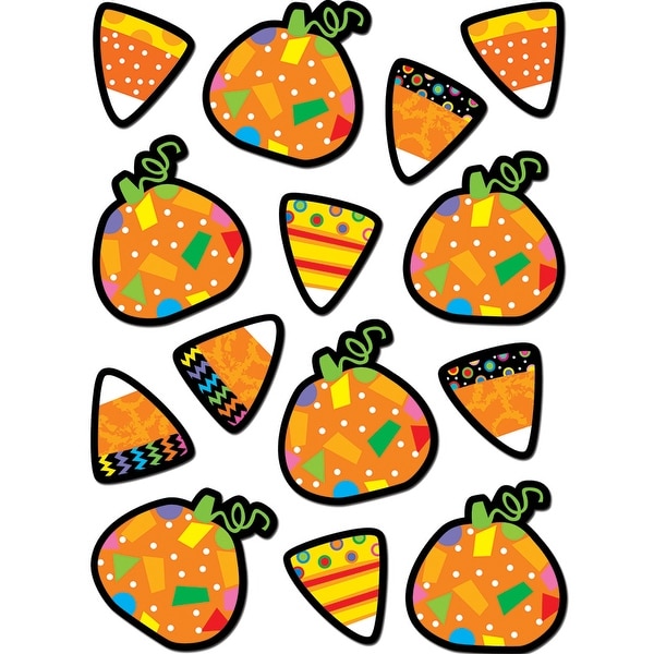 (10 Pk) Poppin Patterns Pumpkins & Candy Corn Stickers