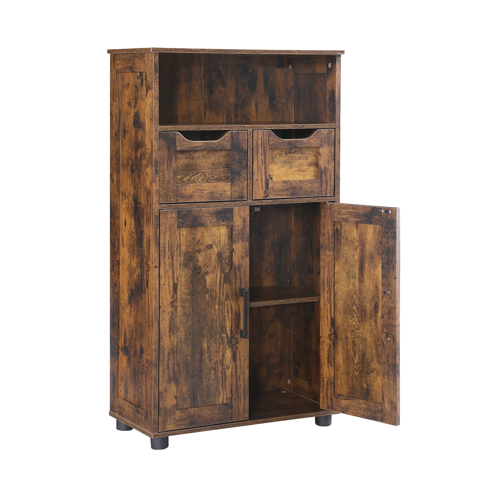 Tall Storage Cabinet, Bathroom Storage Cabinet with 2 Large Drawer & Adjustable Shelf,for Living Room, Home Office