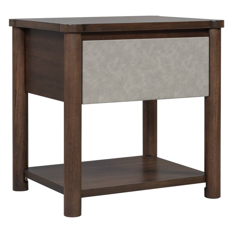 Roomfitters Set of 2 Nightstands with Storage Shelf, Mid Century Modern Bedside Tables for Living Room