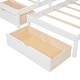 preview thumbnail 9 of 18, Wood Triple Bunk Bed with Drawers and Guardrails, White
