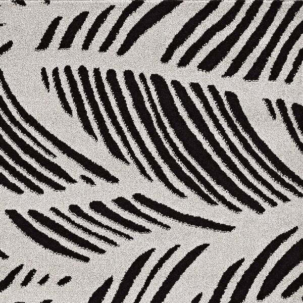 2'X4' Black White Machine Woven Uv Treated Tropical Palm Leaves Indoor Outdoor Accent Rug 2'X4' Black White Machine Woven Uv Treated Tropical Palm Leaves Indoor Outdoor Accent Rug