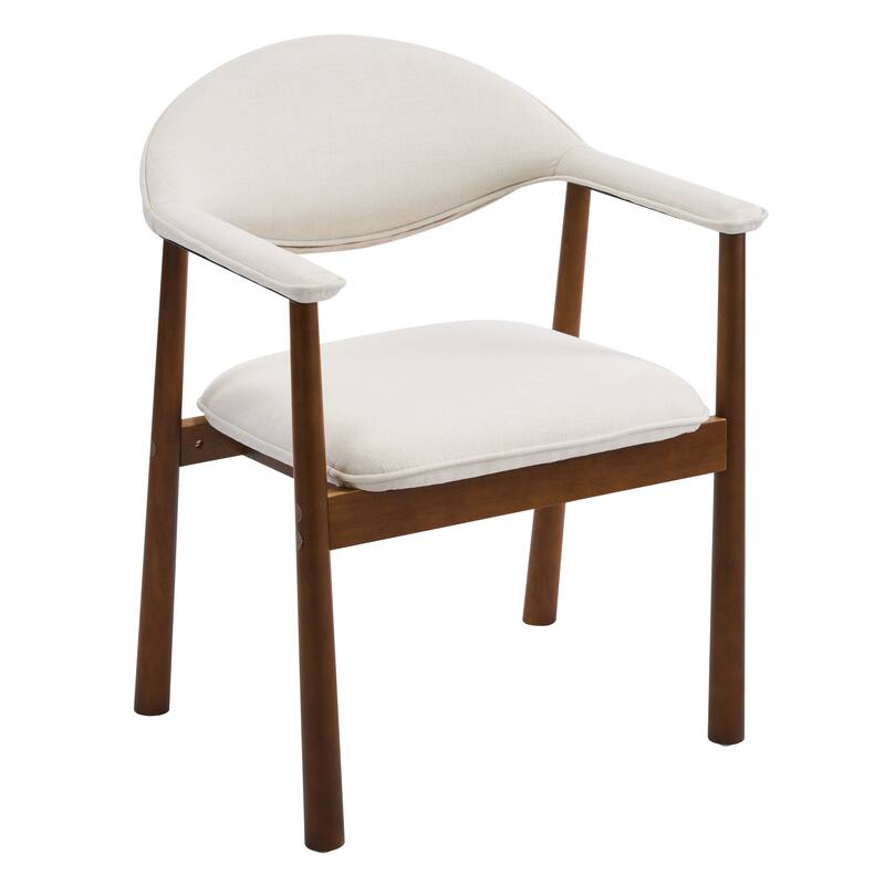 Christopher Knight Home - Modern Upholstered Rubber Wood Dining Chairs with Ergonomic Curved Back