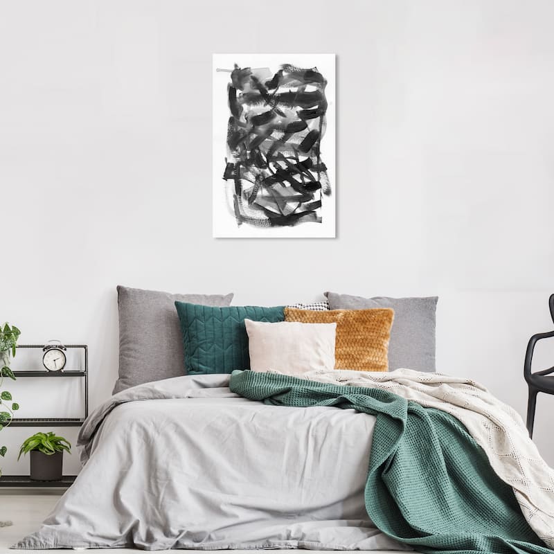 Wynwood Studio Abstract Guess Black and Modern & Contemporary Wall Art Canvas Print - 36 x 24