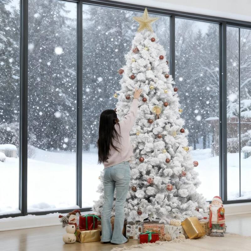 9 ft Artificial Christmas Tree with 750 Clear Lights for Home /Office /Holiday