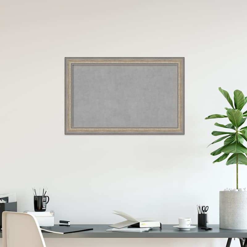 Amanti Art Fleur Champagne Silver Framed Magnetic Board