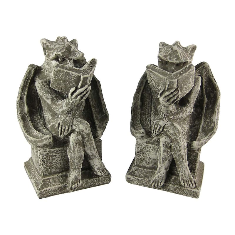 Cool Bookworm Gargoyle Book Ends Bookends Reading - 8.5 X 5.25 X 5 inches