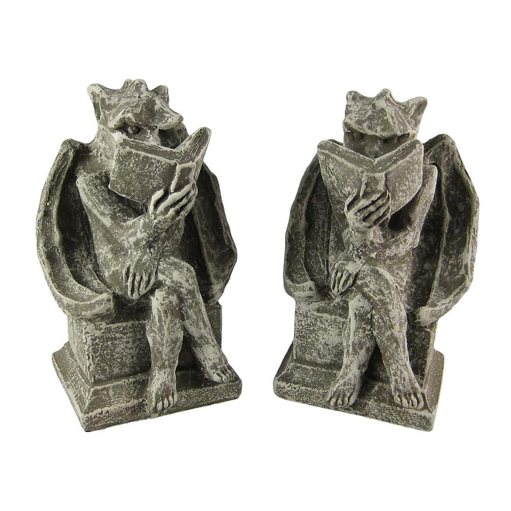 Cool Bookworm Gargoyle Book Ends Bookends Reading - 8.5 X 5.25 X 5 inches