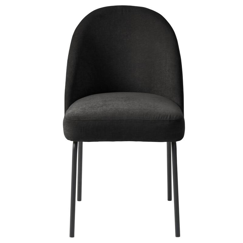 Rye Studio Chenille Chairs with Black Steel Legs, Set of 2