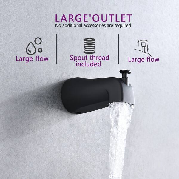 dimension image slide 1 of 2, BATHLET 5-Function Spray Shower Faucet Set Wall Mounted and Tub Spout With Valve