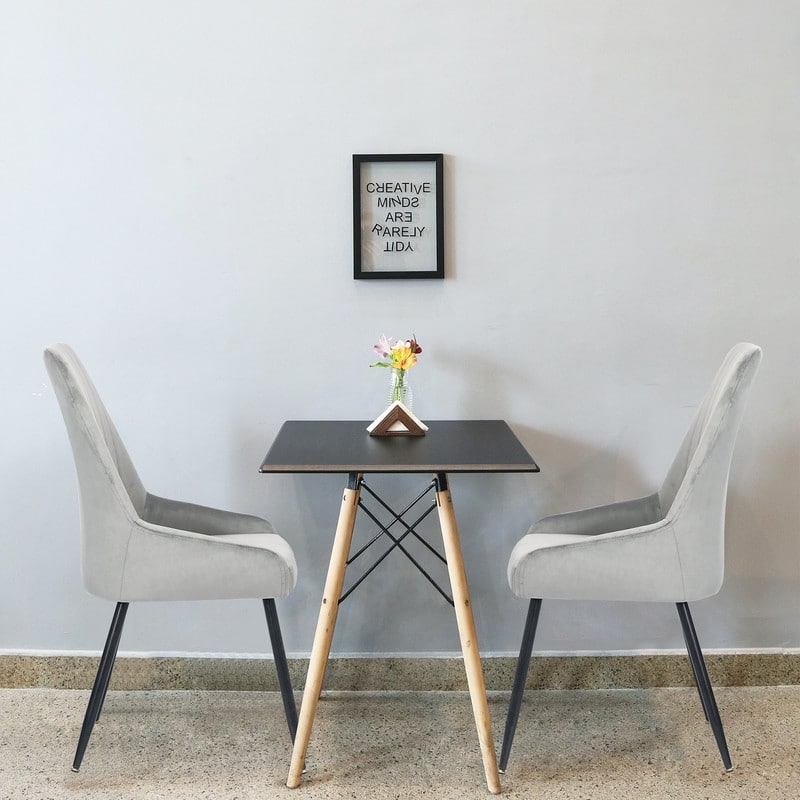 Adeco Set of 2 Accent Dining Chairs, Modern Elegant Velvet Chair