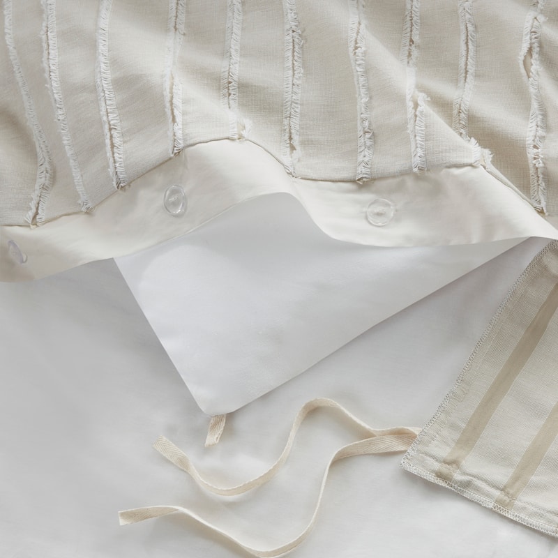 Madison Park Signature Essence Oversized Cotton Clipped Jacquard Comforter Set with Euro Shams and Throw Pillows