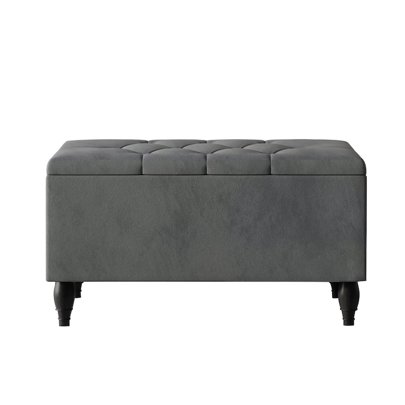 CraftPorch 2 Piece Bedroom Bench Set Velvet Wingback Upholstered Bed