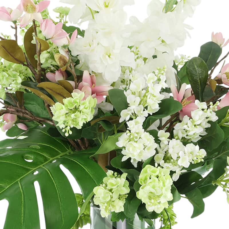 Delphinium, Magnolia and Lilac Arrangement - 31