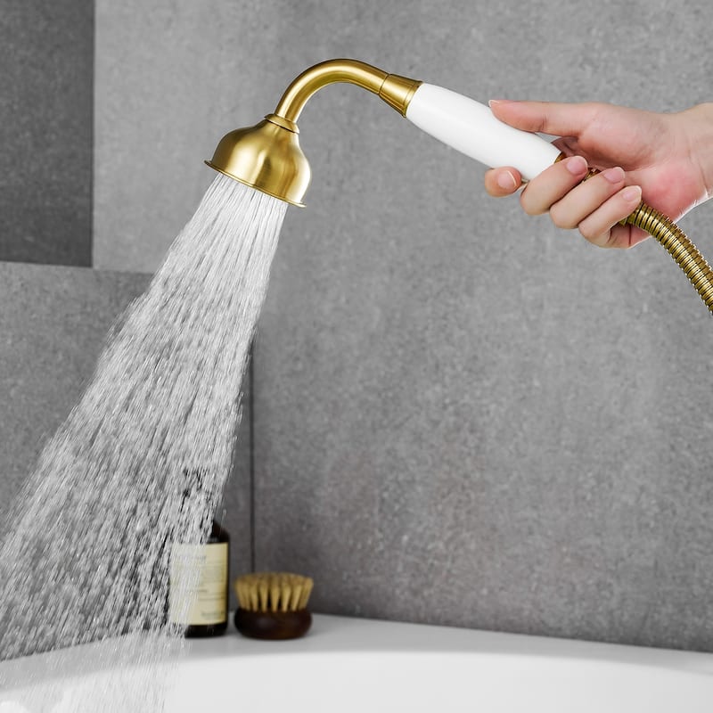 Altair Vikran Triple Handle Deck-Mount Roman Tub Faucet Trim with Handshower