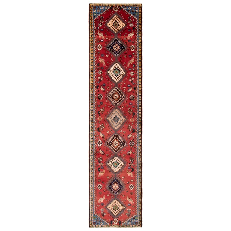 ECARPETGALLERY Hand-knotted Kayseri Vintage Red Wool Rug - 2'11 x 12'8 - Red - 2'11 x 12'8