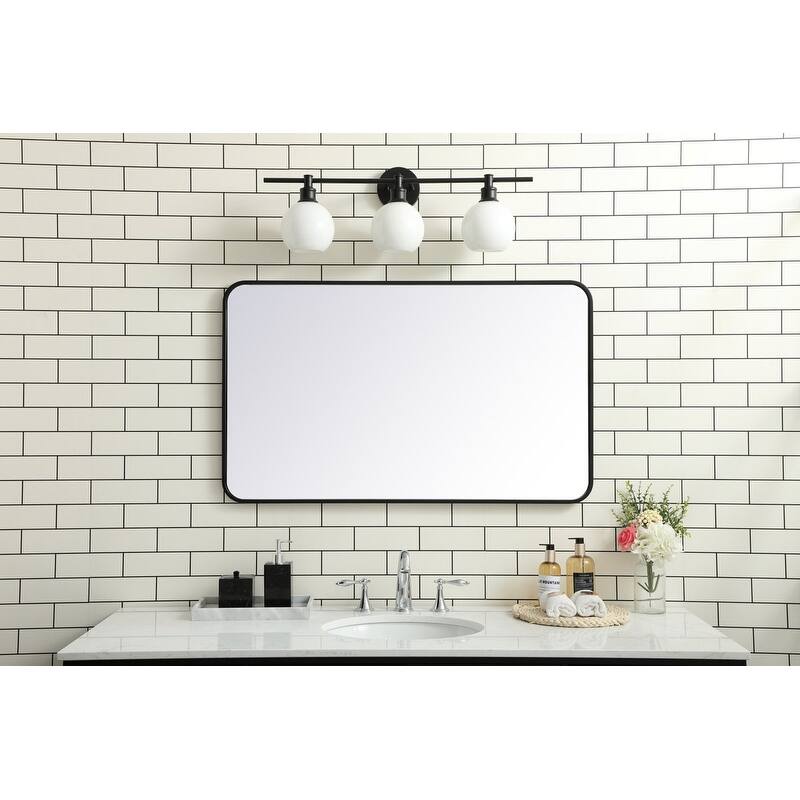 Ezra Soft Corner Metal Rectangular Mirror