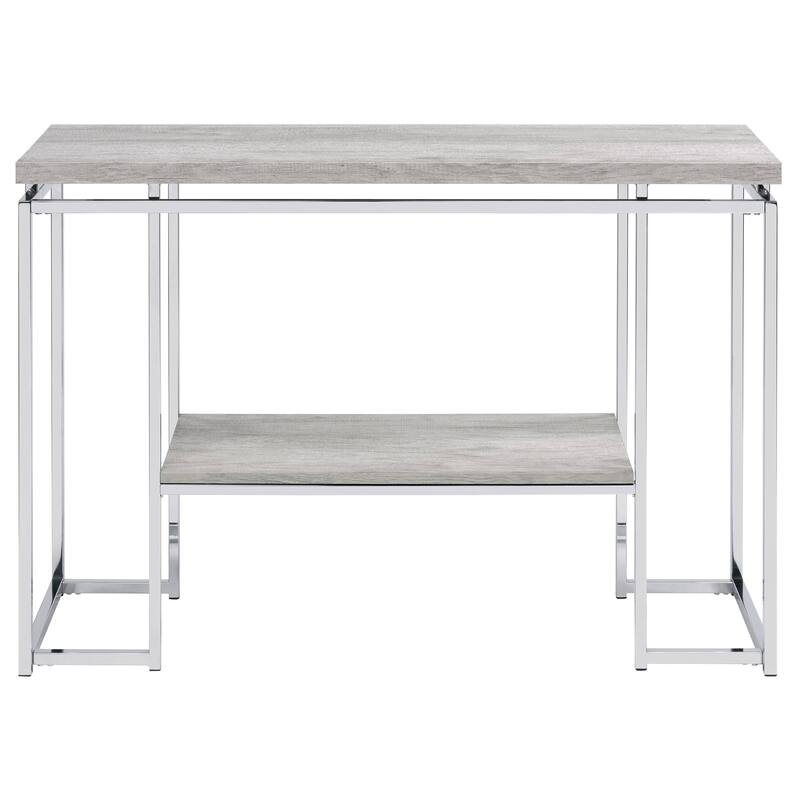 Anmytek Light Gray Console Table with Metal Frame Modern Entryway and Living Room Storage Shelf