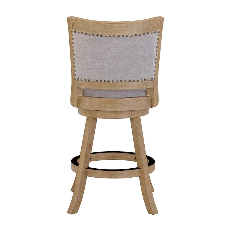 Melrose High Back Swivel Wood Counter Stool