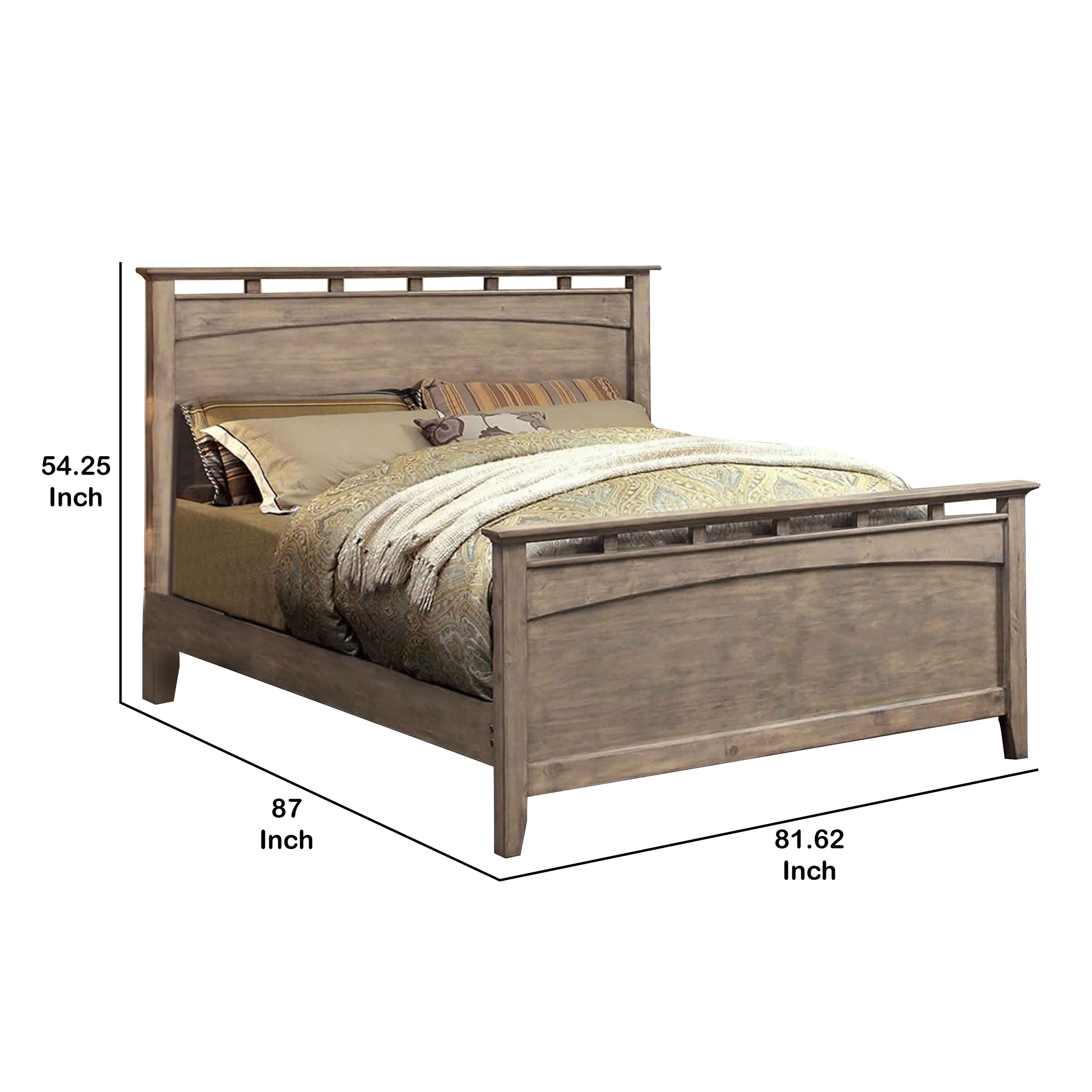 Eastern King Size Wooden Bed With Rectangular Headboard And Footboard Gray Overstock 31304725 Bed frames with headboard compatibility. eastern king size wooden bed with rectangular headboard and footboard gray