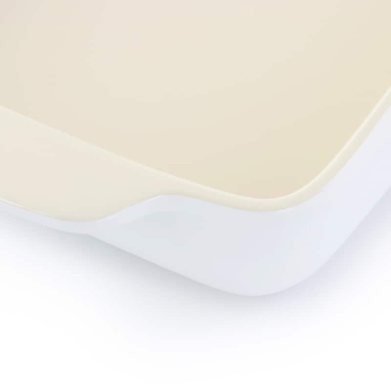 Crockpot Artisan 4 Quart Rectangular Stoneware Bake Pan in Cream