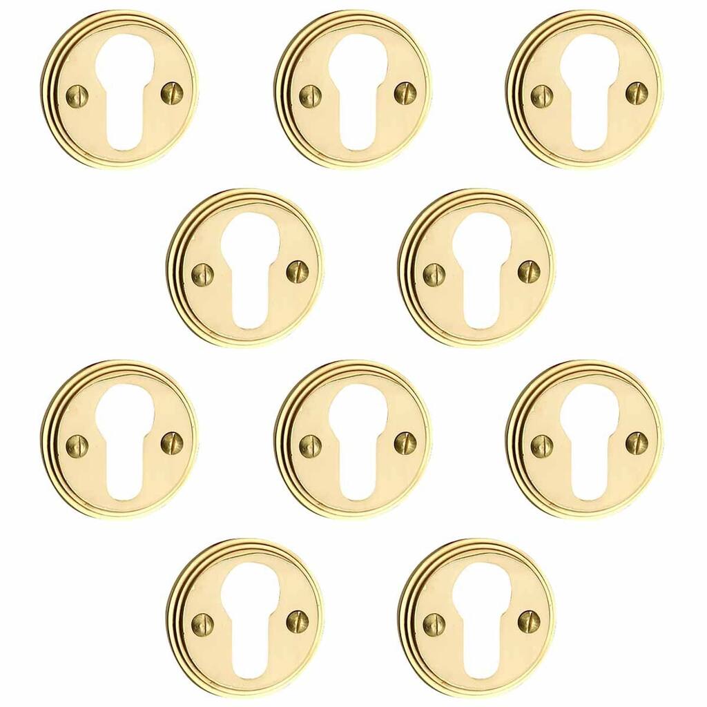 Escutcheon Solid Brass Keyhole Cover 1 7/8H Pack of 10 Renovators Supply