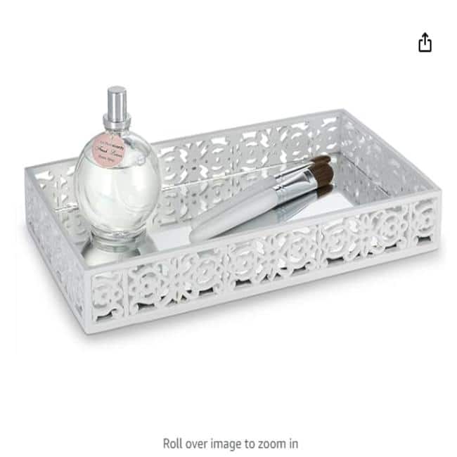 Creative Scents Mirror Janette White Vanity Mirror Tray