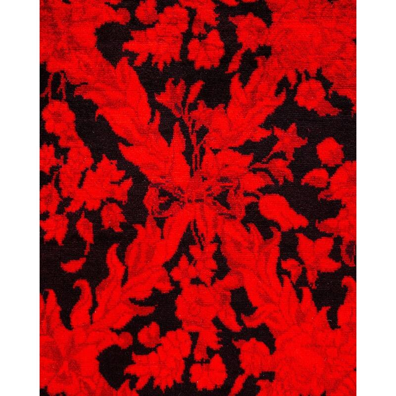 Overton Hand Knotted Wool Vintage Inspired Modern Contemporary Overdyed Red Area Rug - 2' 6" x 6' 4"