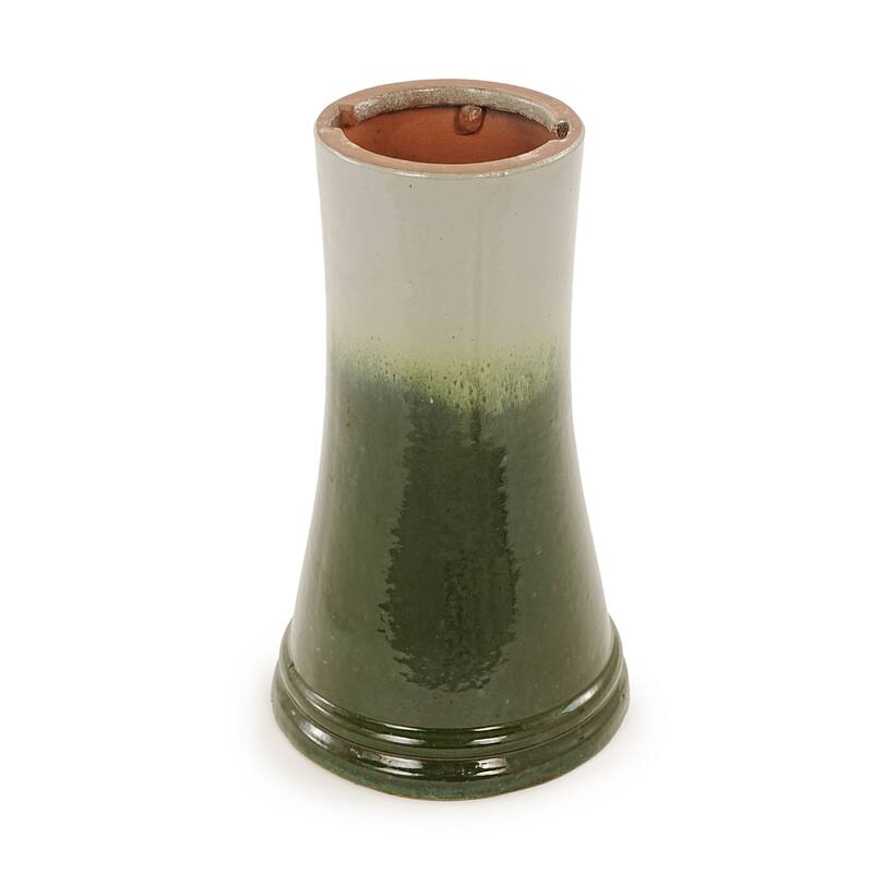 17"Ceramic Bird Bath for Outside, Elegant Tall Outdoor Bird Bath, Lightweight Pedestal Glazed Birdbaths with Swirl Pattern