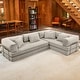 preview thumbnail 64 of 179, Jaxx Unsofa Modular Convertible Sectional Sofa with Fold Out King Sleeper Bed L-Shaped Sectional. - Corduroy Stucco Grey