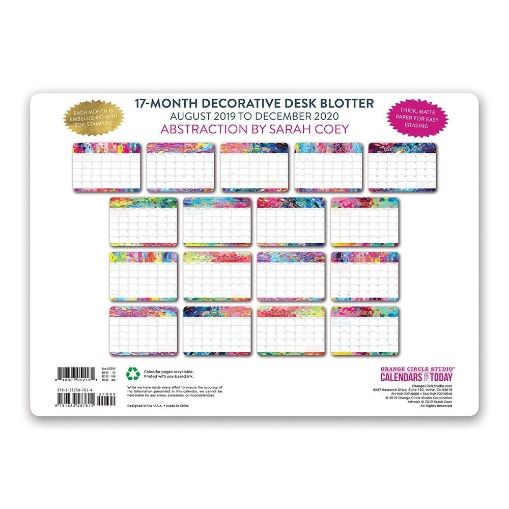 Shop Orange Circle Studio 2020 Decorative Desk Blotter Calendar