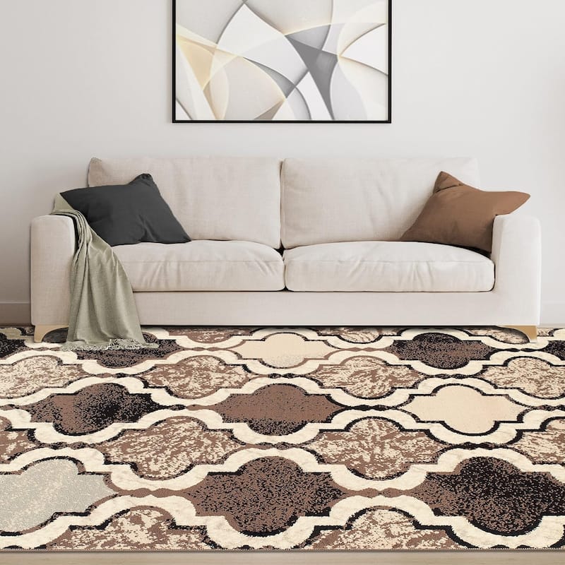 Superior Viking Contemporary Geometric Trellis Indoor Runner or Area Rug
