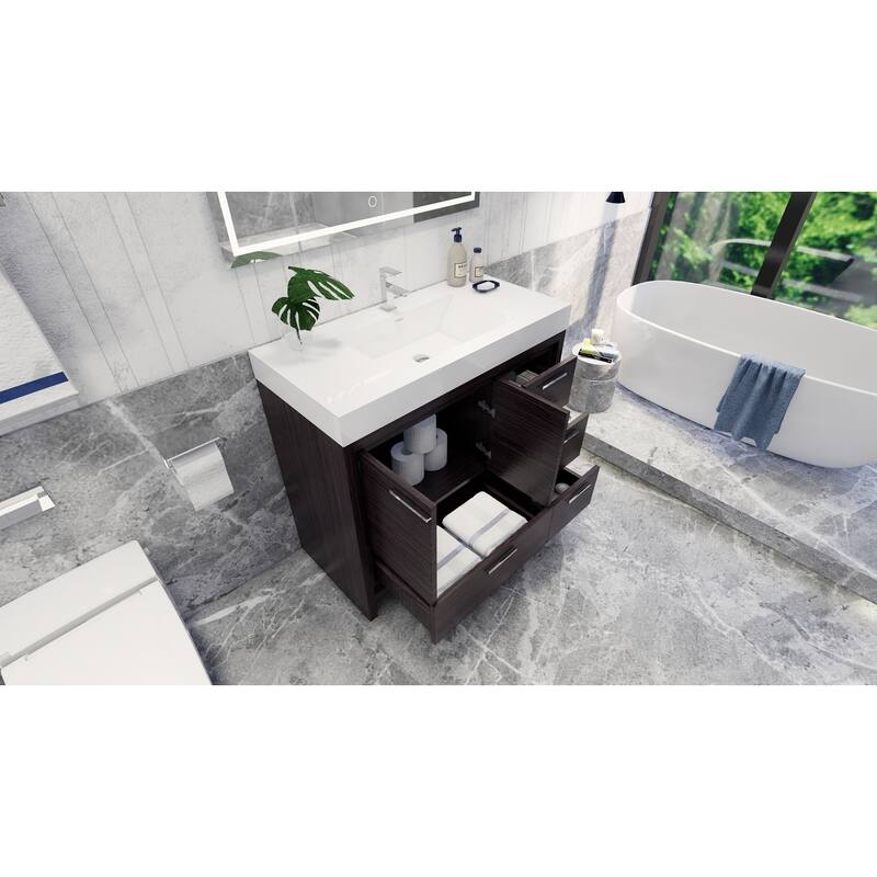 Dove 42'' Freestanding Vanity with Reinforced Acrylic Sink