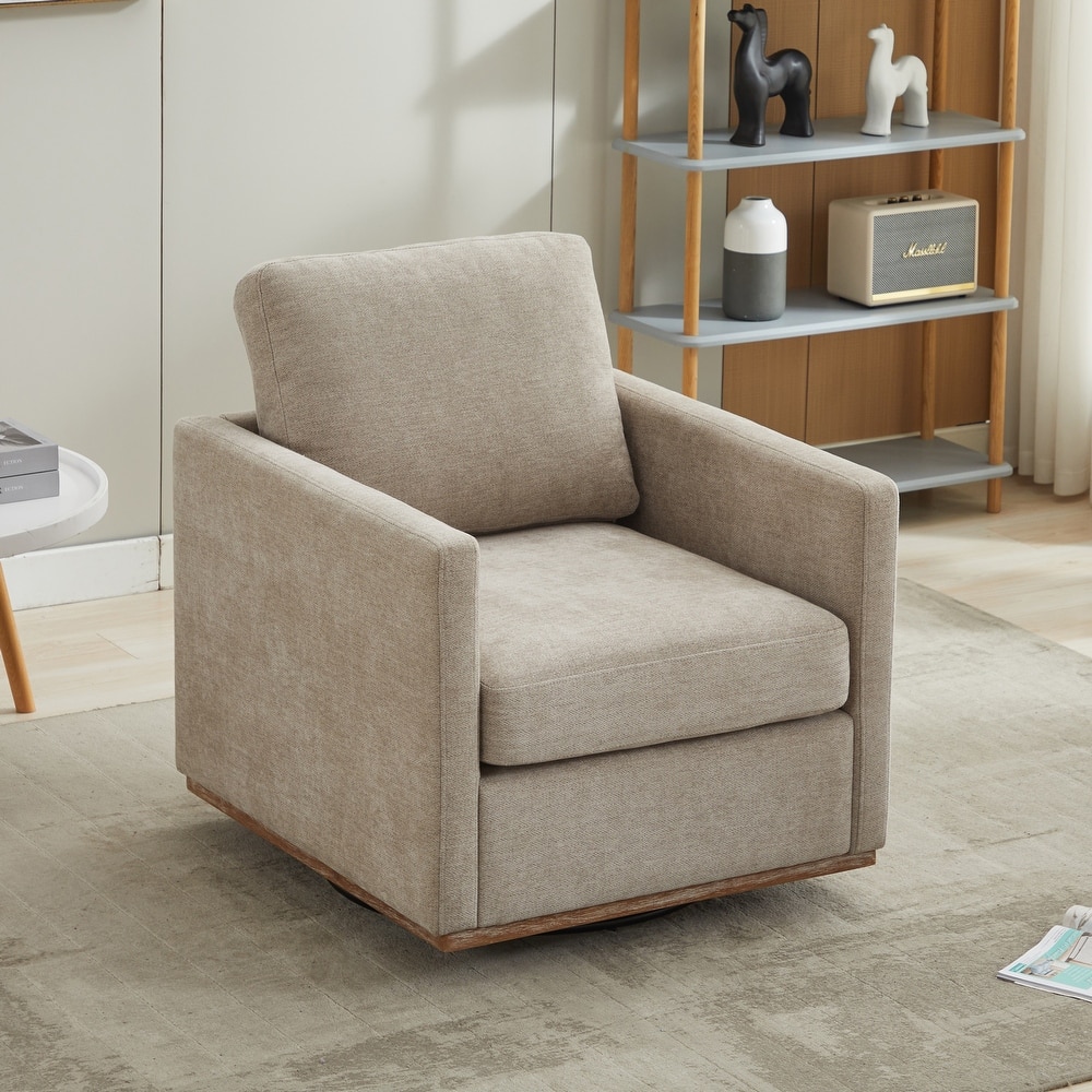 Mid Century Modern Swivel Accent Chair, 360 Degree Swivel Armchair For Living Room, Bedroom