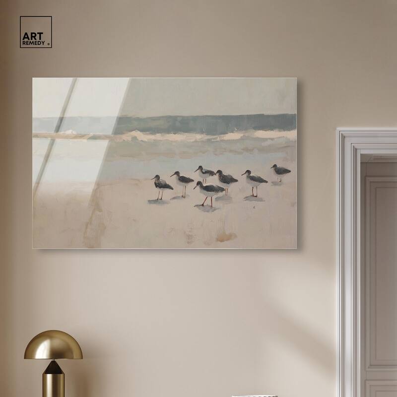 Seagulls at the Beach II Acrylic by Art Remedy, Ready to Hang