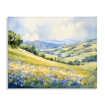 Stupell Spring Meadow with Distant Mountain Canvas Wall Art Design By Franklyn Gregory